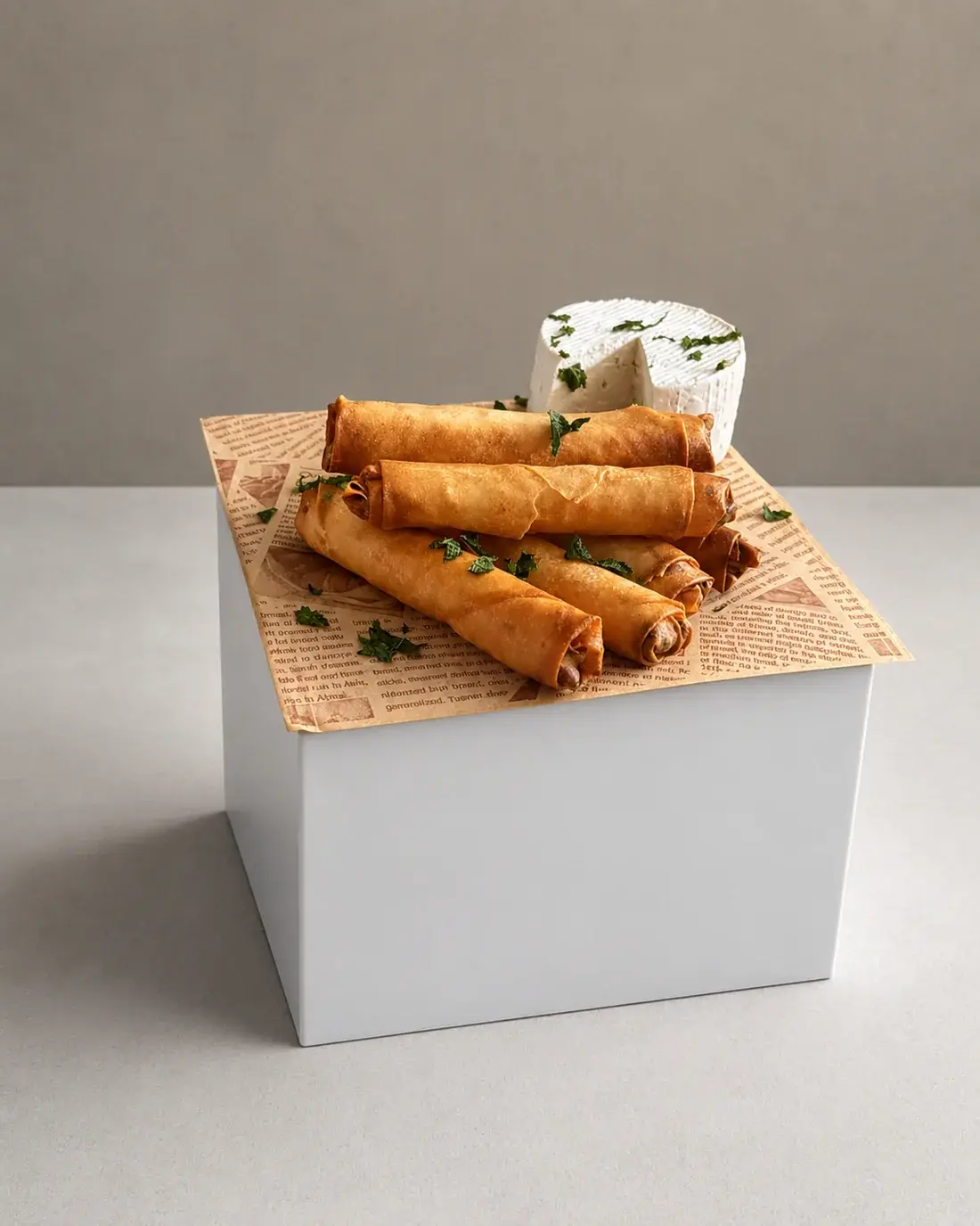 Krokante sigara börek met feta en verse kruiden